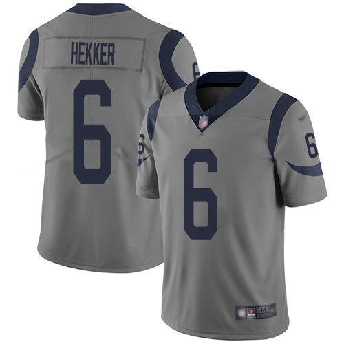 Los Angeles Rams Limited Gray Men Johnny Hekker Jersey NFL Football #6 Inverted Legend->los angeles rams->NFL Jersey